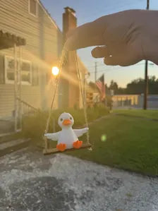 Goose on Swing Car Charm