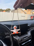 Goose on Swing Car Charm
